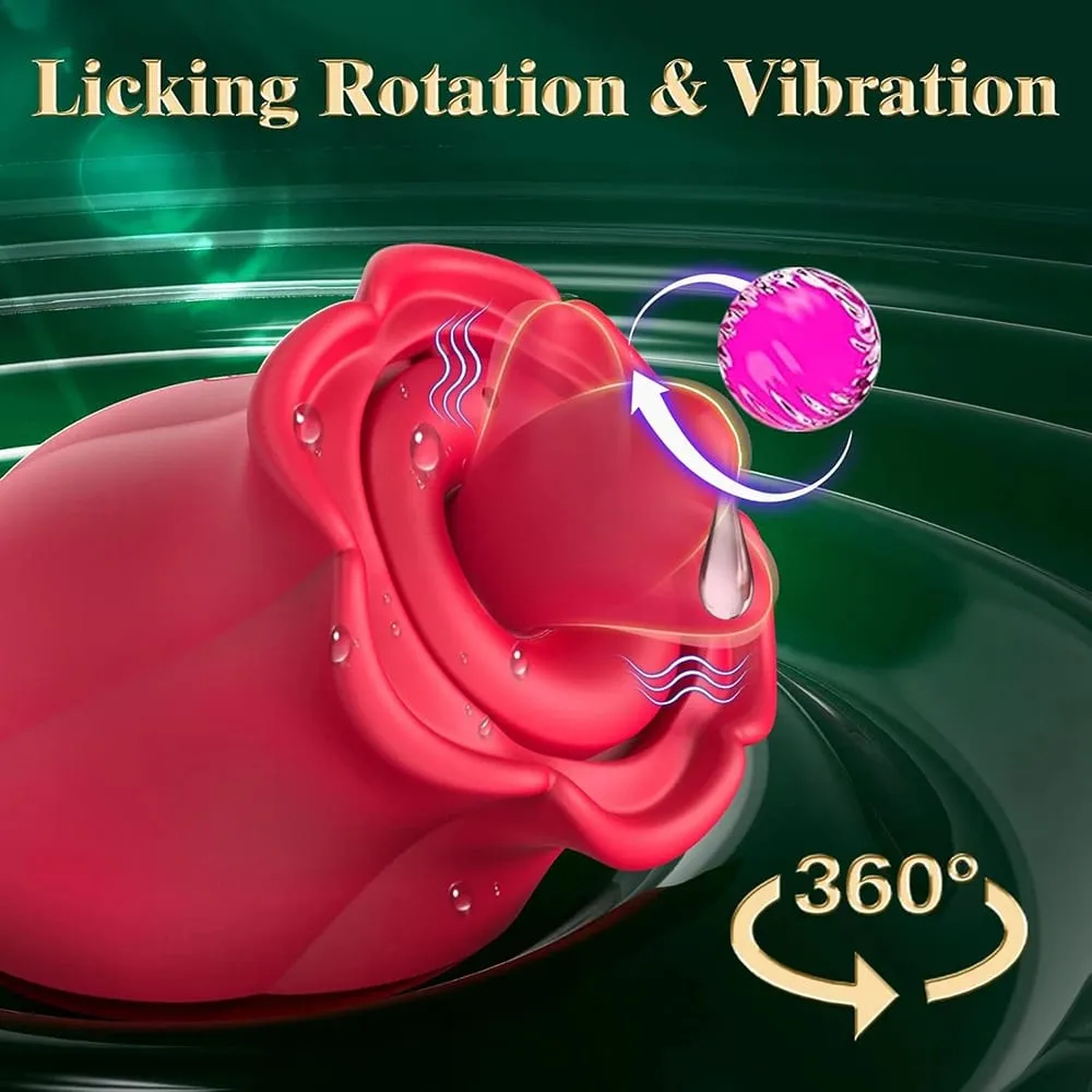 Sucking Licking G spot Vibrator Rose-Sex Toy Adult Sex Toys Removable Cup Clit Nipple Stimulation 360° Rotation Vibrators 18+ — image 3