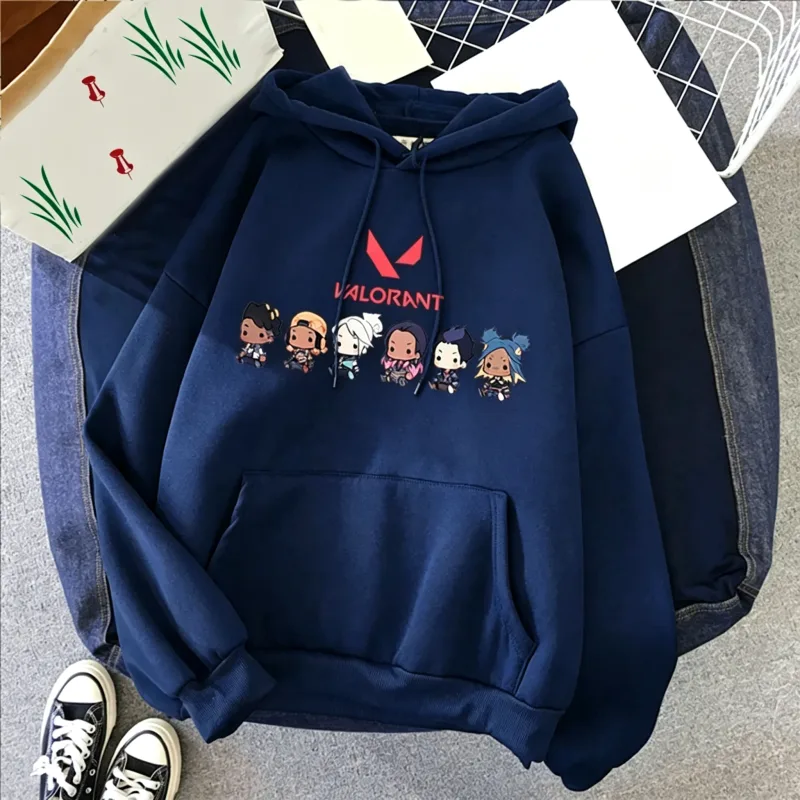 Valorant Anime 2D Print Ανδρικό βαμβακερό φούτερ με κουκούλα casual oversized πουλόβερ Δημοφιλές streetwear fashion φούτερ Trend Ανδρικά ρούχα — image 8