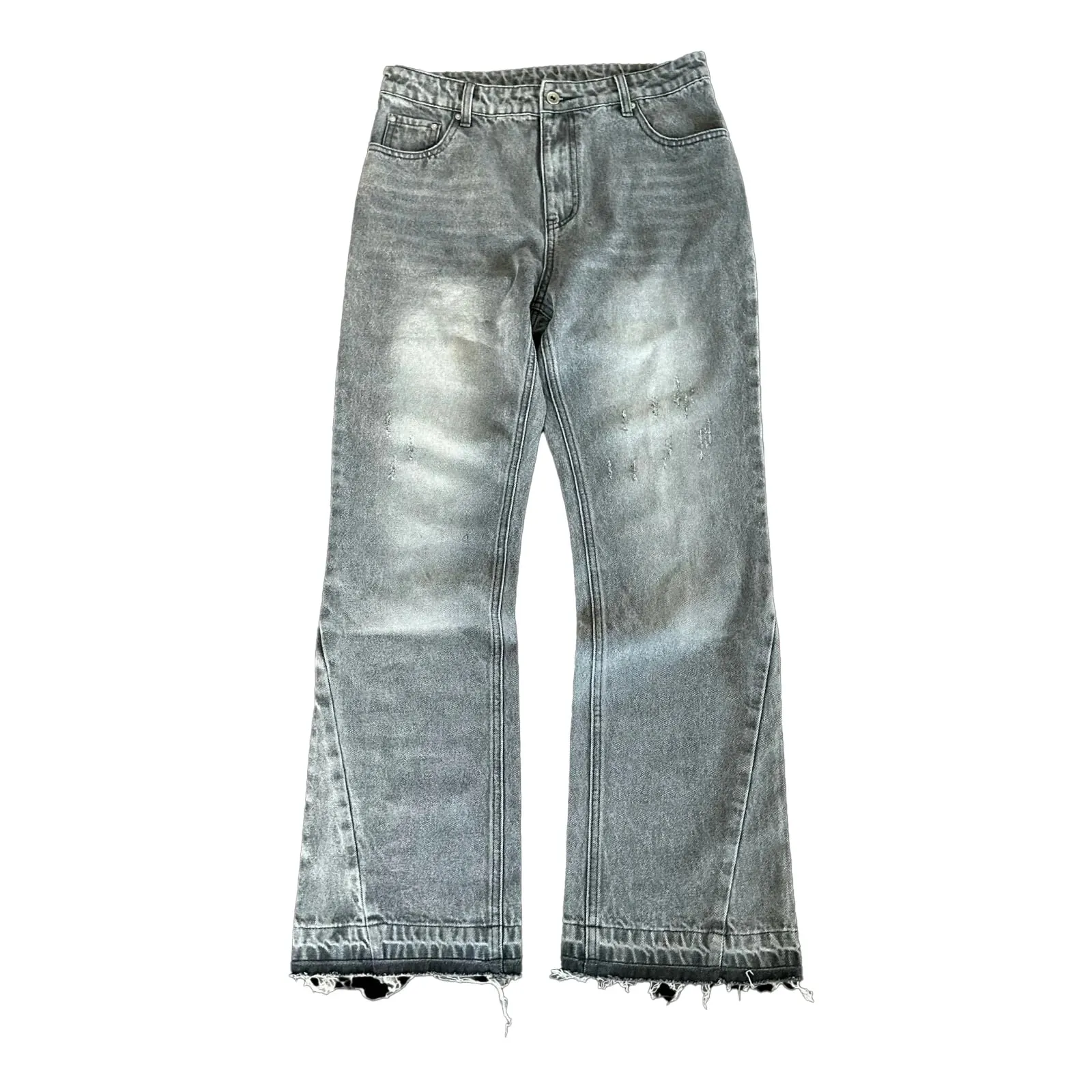 Hip Hop Streetwear Men Women Fashion Baggy Pants Y2K Retro Jeans Light Color Dollar Pattern Embroidery Splice Denim Pants Gothic — image 2