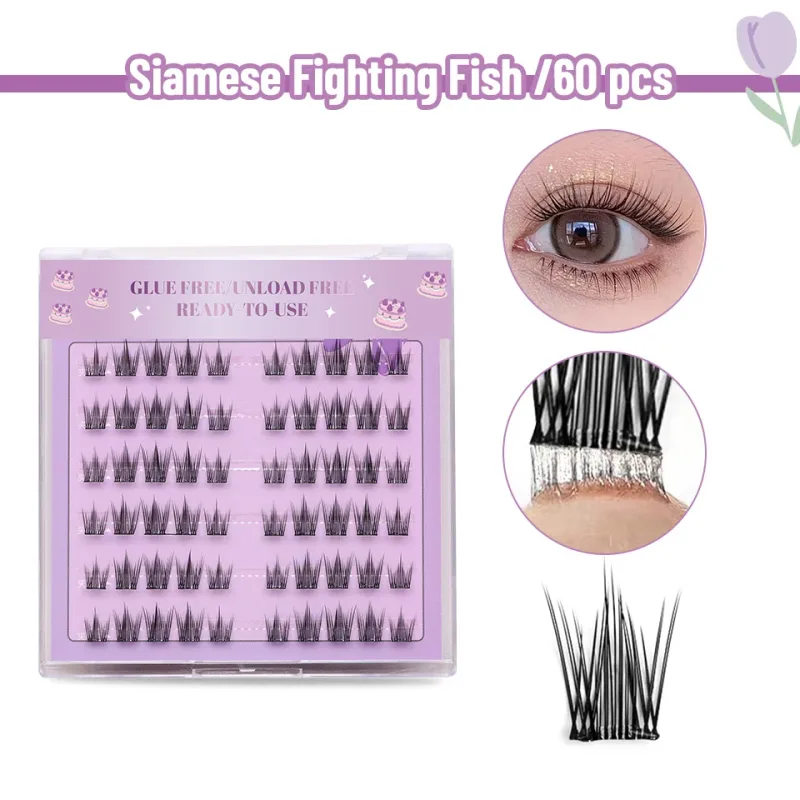 Colorful Fox DIY Segmented False Eyelashes Cluster Reusable Enlarge Eye Daily Use Multi Style Fusion Colorful DIY Cluster Lashes