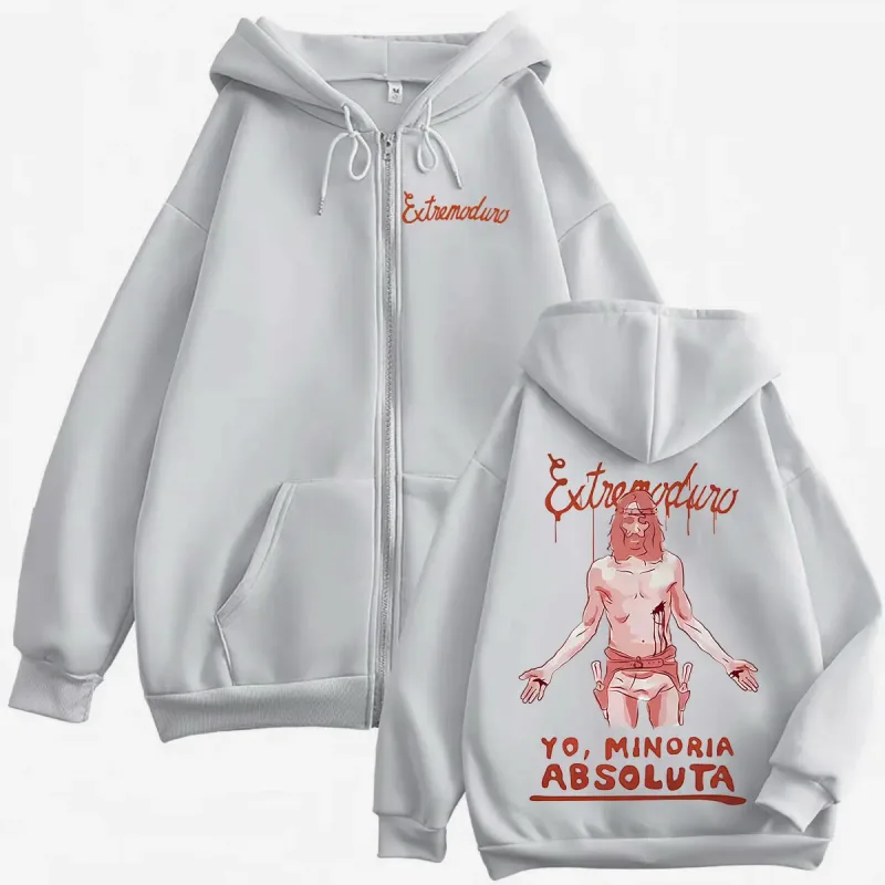 Band Extremoduro Yo,minoria Absolvta Zipper Hoodies Men Women Fashion Gothic Retro Jacket Sweatshirt Casual Fleece Zip Up Hooded — image 6
