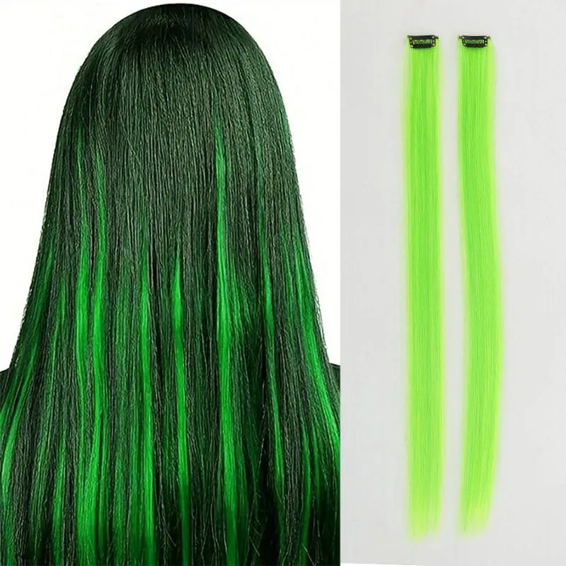 Pick dye wig piece female color hanging ear dye one-piece simulated long straight hair extension piece — image 15