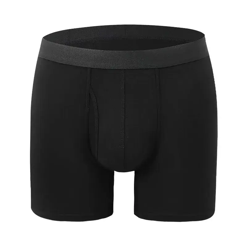 Big Pouch Men Bamboo Fiber Boxer Briefs Breathable Underwear With Fly Opening Mid Waist Sports Trunks Moisture Wicking Soft Cool — image 11