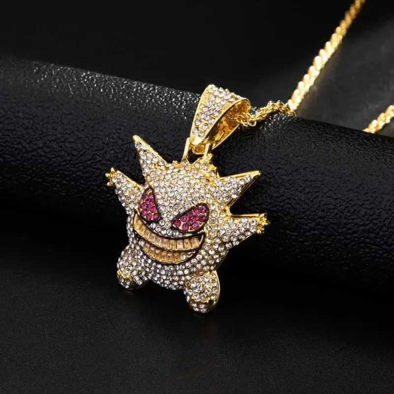 New Cartoon Pokemon Gengar Anime Figure Metal Necklace Decorative Necklace Hip Hop Necklace Jewelry Accessories Boys Gifts Toys — image 2