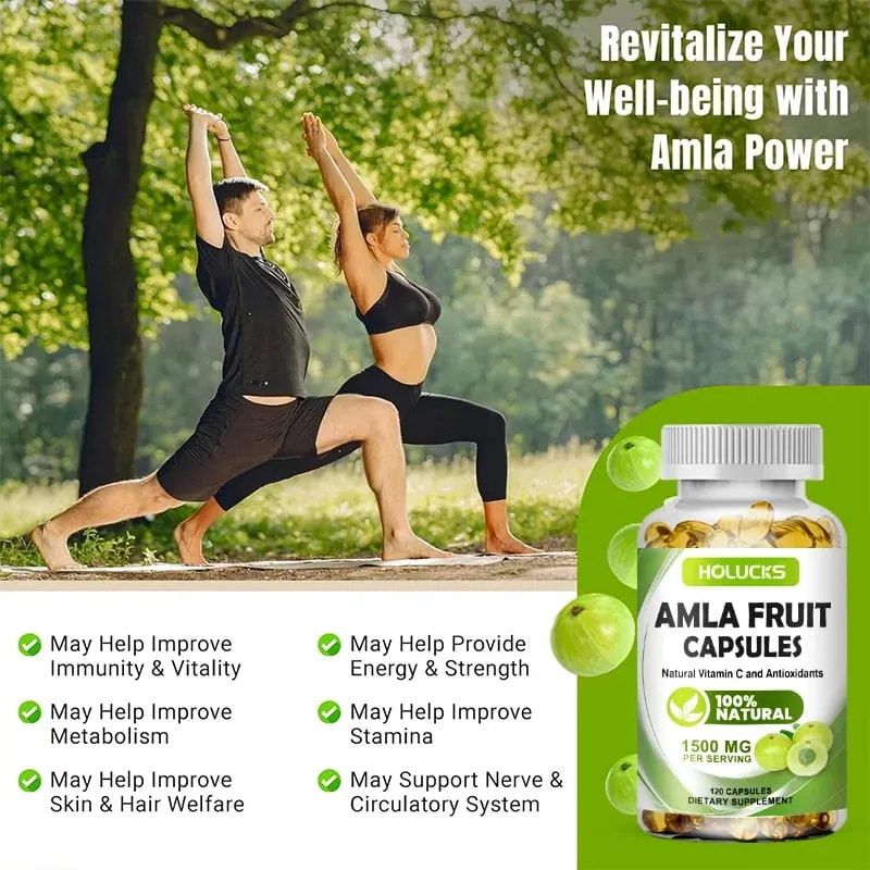 Natural Amla Capsules with High Potency Vitamin C Antioxidant Support Energy Metabolism Heart & Digestive Health — image 7