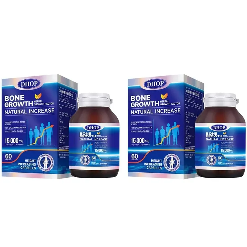 Bentillväxt naturligt ökande kapslar med L-Lysin Vitamin D3 Kalcium & Zink; Stöder starka ben och tänder 60 kapslar — image 9