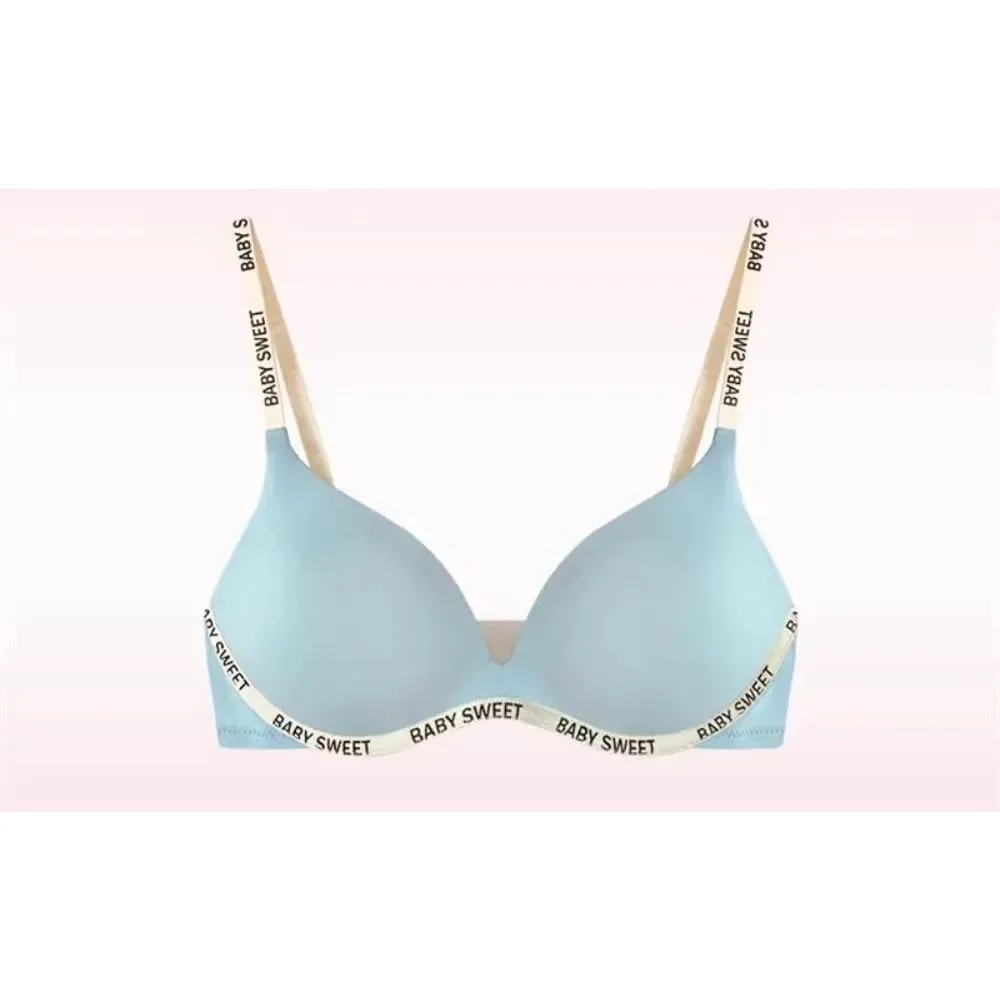 New Dopamine Color Seamless Wireless Bra Set Push Up Gather Sexy Lingerie Panties Underwear For Women 32‑38AB bra set