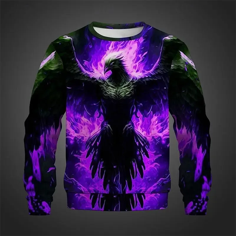 Full Print Chinese Dragon Graphic Sweatshirts For Men Women Long Sleeve Casual Round Neck Hoodie Streetwear Mens Sport Tracksuit — image 5