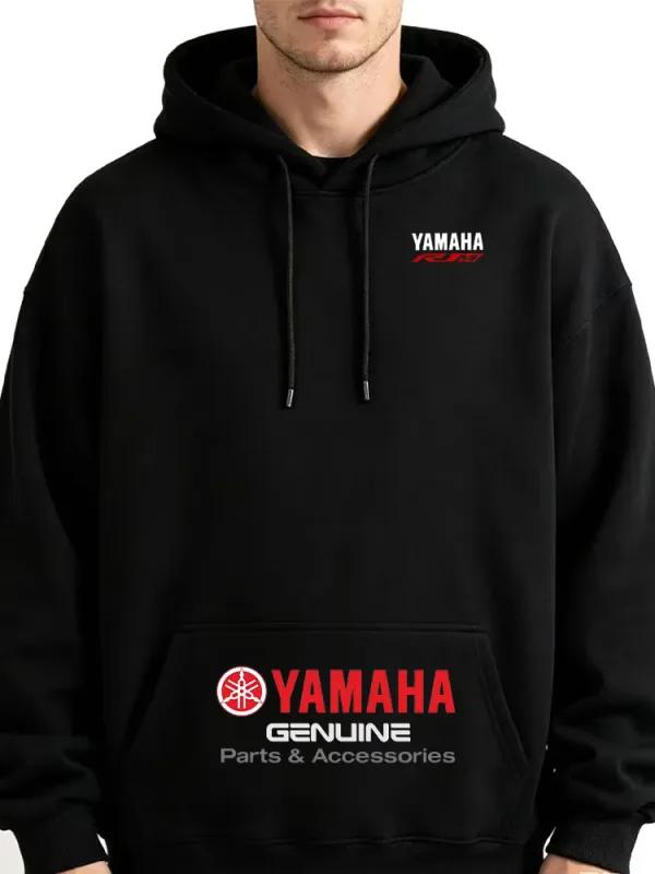 2026 Yamaha brand men's solid-color long-sleeved hooded sweatshirt, with a loose and comfortable fit, in various colors — image 3
