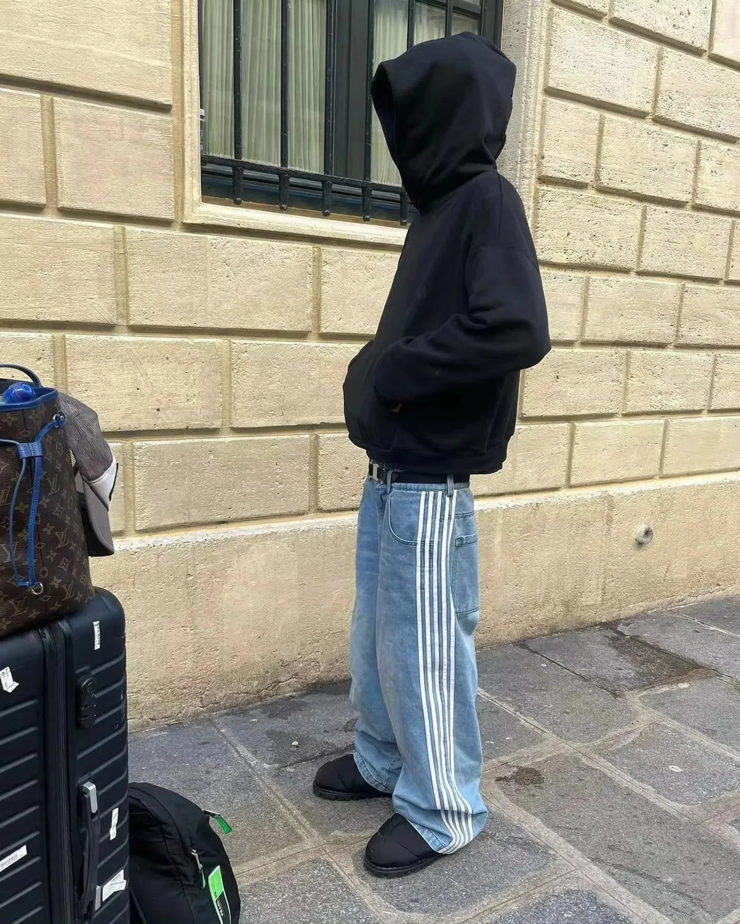 Y2K Striped Baggy Jeans Unisex Wide Leg Denim Pants Hip Hop Streetwear Casual High Quality Embroidered Jeans For Men Women — image 2