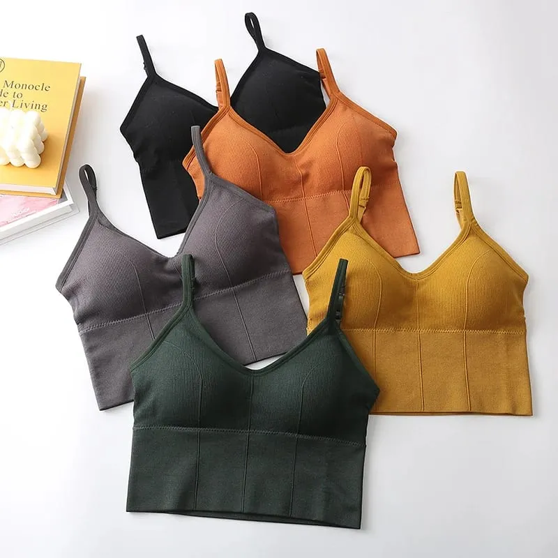 Sexy Backless Bralette Active Bra for Women Seamless Padded Bra Women Lingerie Cotton Wireless Long Tops Brassiere Bra — image 3