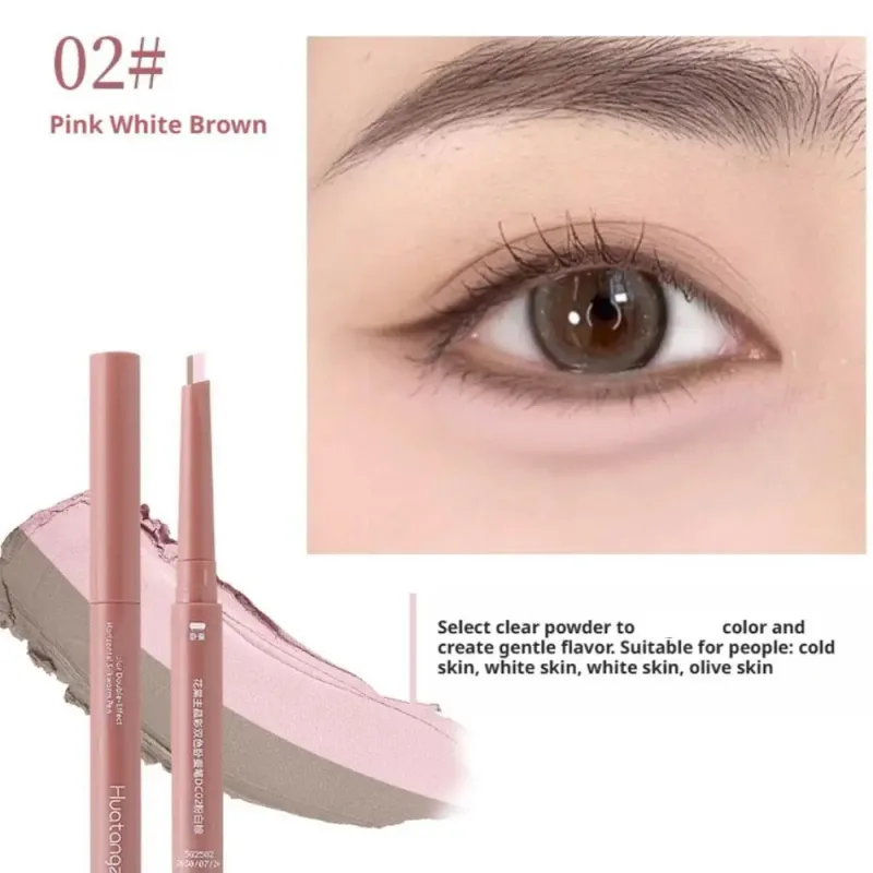 3 in 1Double Ended Lying Silkworm Pencil Highlighter Pen Nude Liquid Contour Liner Eye Makeup Stick With detail brush