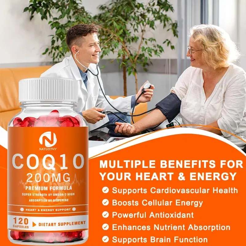 COQ10 Coenzyme Q10 200mg for Energy Antioxidant Cardiovascular Brain Health Natural Non-GMO — image 5