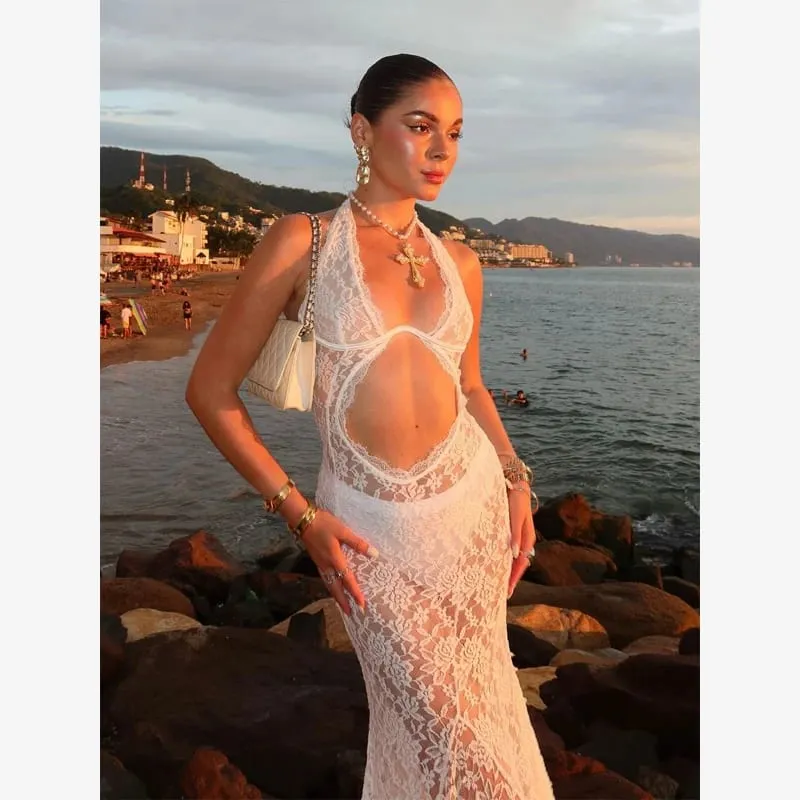 Women Solid Ruffle Maxi Dress Fashion Lapel High Waist V-neck Sleeveless Pleated Chic Dresses 2026 Summer Lady Evening Robes — image 8