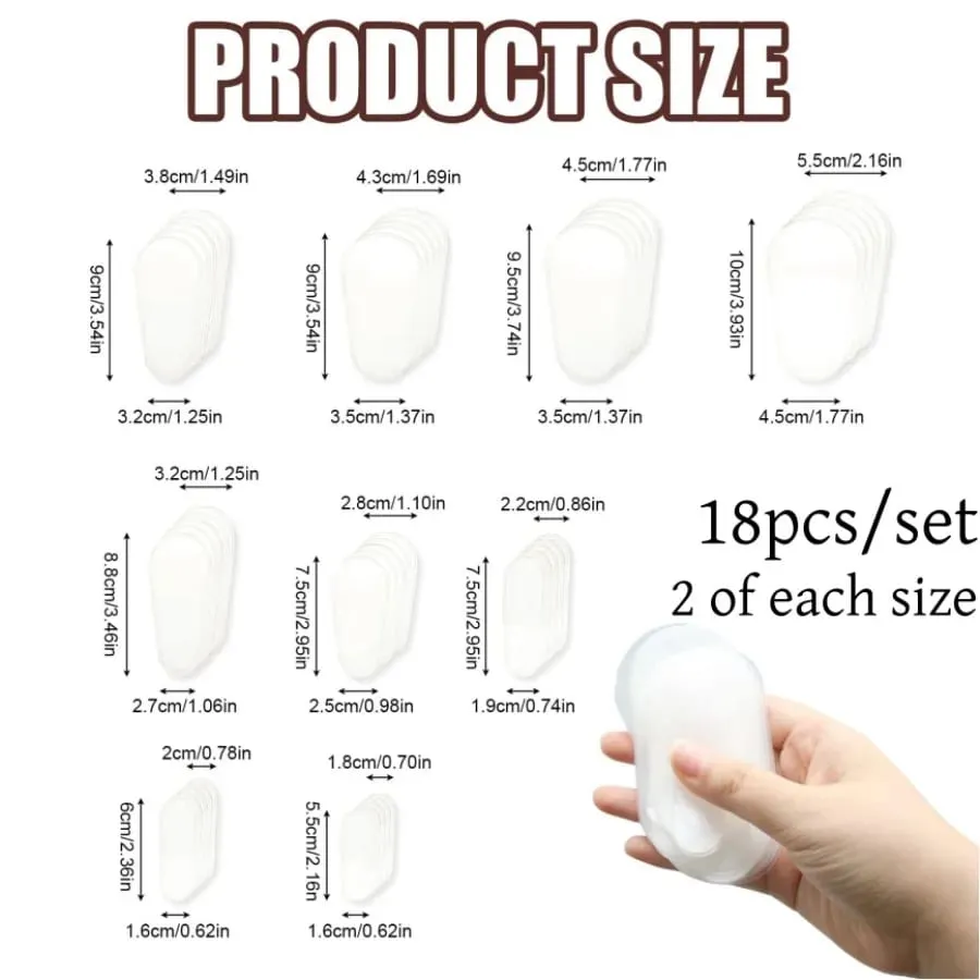 Housse anti-poussière pour pinceaux de maquillage, 9 tailles, sac de rangement transparent universel pour pinceaux de maquillage, housse de Protection étanche contre les poils, 18 pièces/ensemble