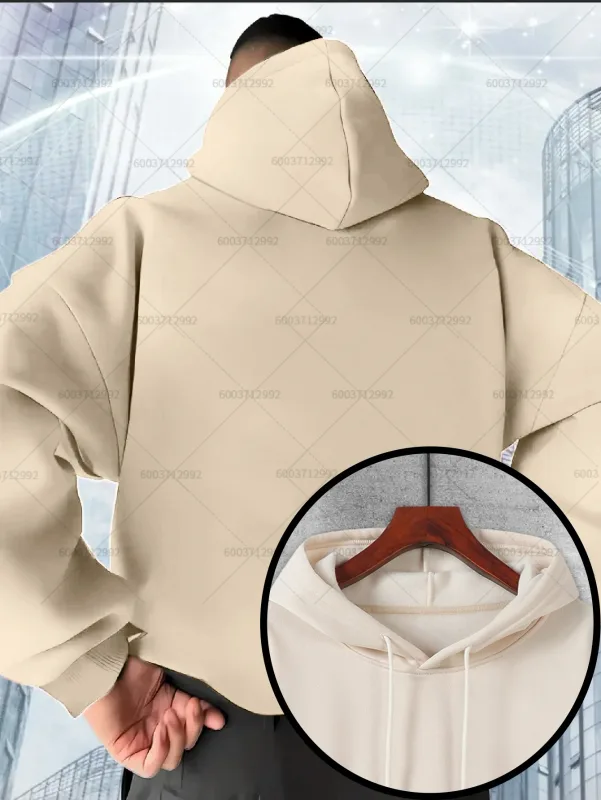 Fashion Men's Heavy-duty Cotton Hoodies Women Fleece Sweatshirt Pullover Casual Unisex Autumn Winter Long Short Sleeve Oversize — image 8