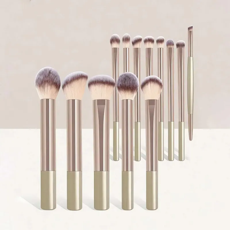 13 Pcs Makeup Brush Set Full Kit Foundation Powder Blush Eyeshadow Eyebrow Brushes Highlighter Concealer Lip Brush with Makeup