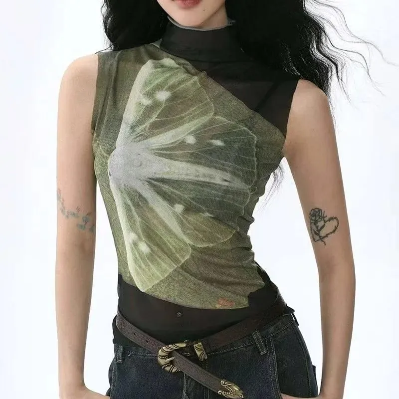 Women's Tanks Camisole Y2k Summer 2026 Sleeveless Body Crop Top Woman Clothing Vintage Tank Tops Black Sexy Women's T-Shirt — image 2