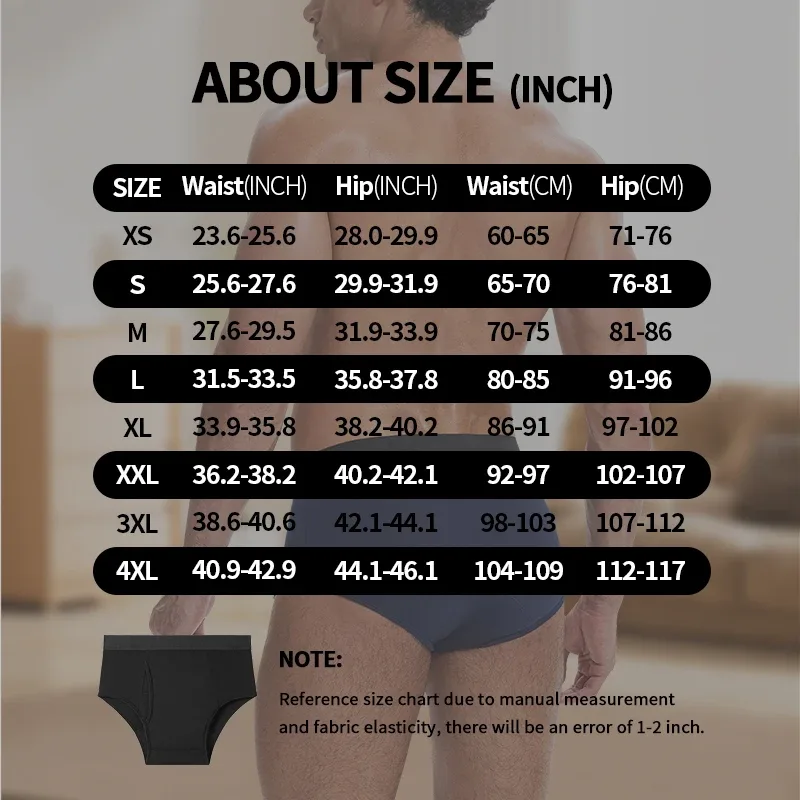 Leak-Proof Antibacterial Sanitary Cotton Men's Incontinence Briefs Absorbent Urinary Underwear Reusable Washable Berif