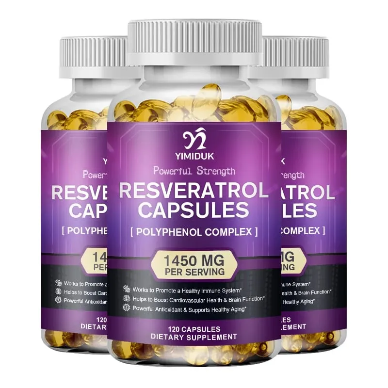 Resveratrol 1450mg Trans-Resveratrol Antioxidant Supplement Support Cardiovascular Digestive Joint Health & Immune System — image 8