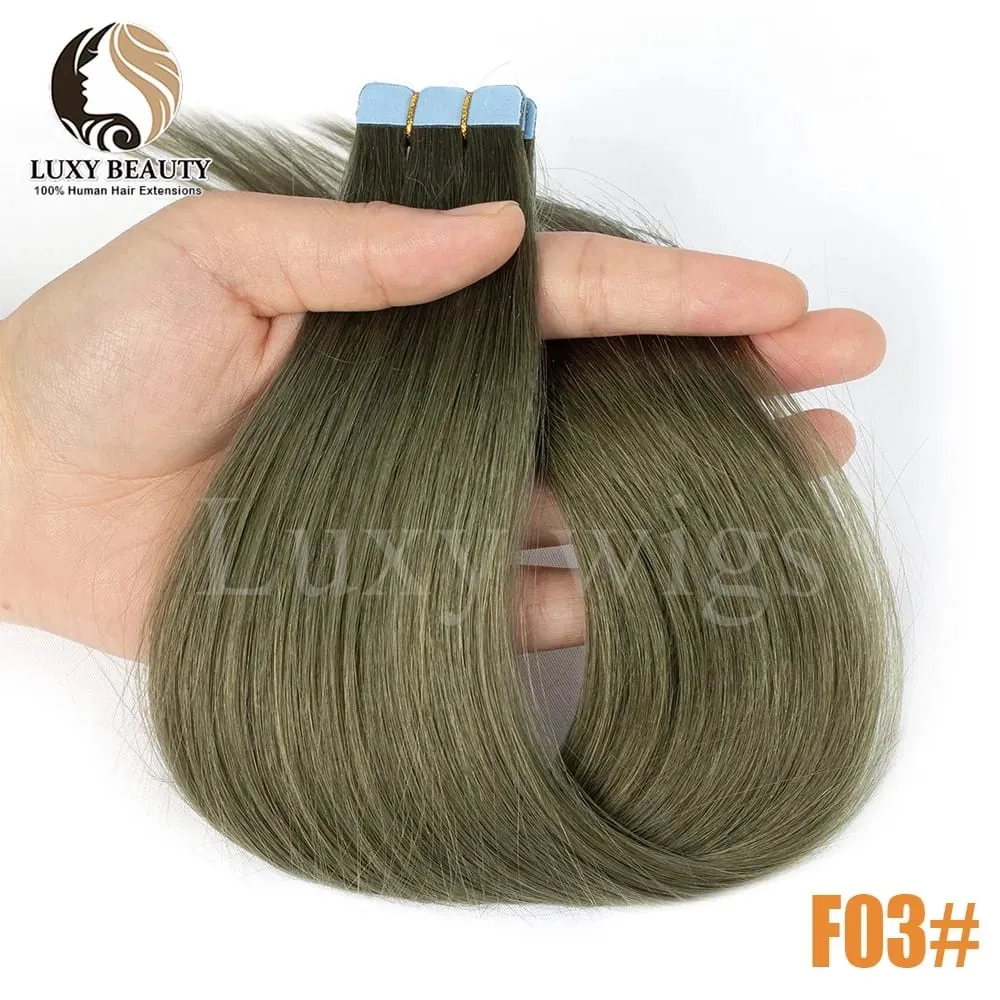 Colored Pink Mini Tape in Human Hair Extensions Invisible Seamless Tape in Hair 10pcs Pink Red Green Purple Blue Mini Tape Hair — image 11