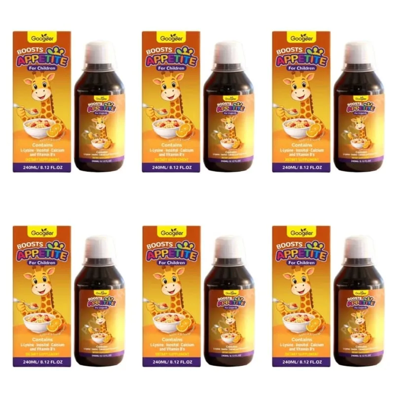 Googeer Children’s Appetite Support Liquid with L-Lysine Inositol Calcium and B Vitamins Daily Nutritional Support 240 ML