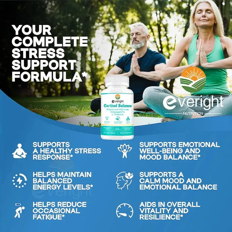 Cortisol Supplement na may Ashwagandha L-Theanine at Magnesium Glycinate – 14-in-1 para sa Stress Relief Mood Balance at Sleep Health — image 3