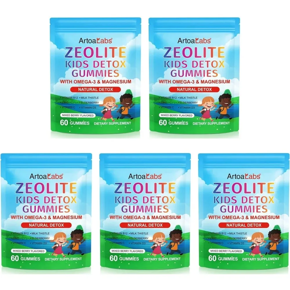 Kids Detox Gummies with Magnesium Zinc & Vitamin D3 Daily Immune Support Digestive Health Energy & Focus for Children 60 CT