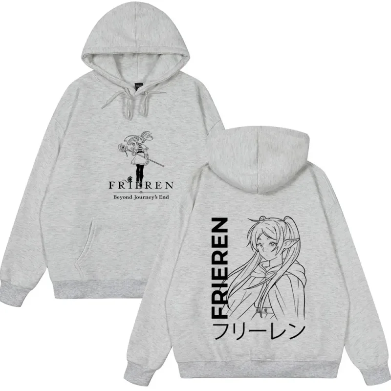 Anime Frieren: Beyond Journey's End Hoodies Herr Damkläder Mode Harajuku Toppar Par Stil Bär Vinter Fleeecekläder