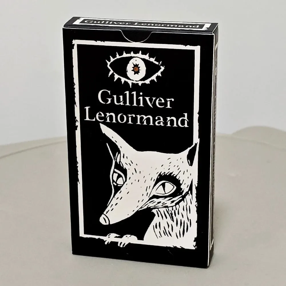 Gulliver Lenormand Oracle Deck 10.3*6cm - 36 Cards Minimalist Black & White Linocut Art — image 4