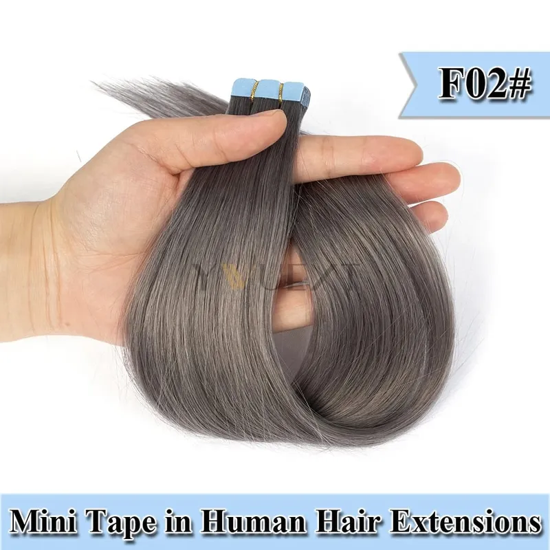 12-20 Inches Mini Tape in Human Hair in Fancy Colors Natural Straight Seamless Tape Hair Extensions for Outlet Hairstyles — image 8