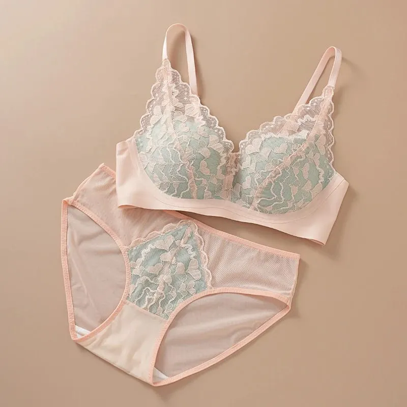 Japanese Sexy Spitze Büstenhalter ohne Bügel Push Up für kleine Brust Seitlich glättend Anti-Sagging Neu Bestseller MOYISU B
