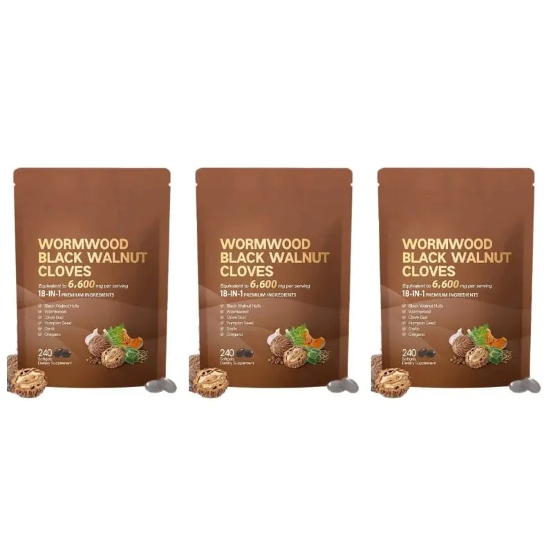 Wormwood Black Walnut Cloves 6600mg 18 In 1 Herbal Softgels Detox Digestive Health Gut Support Pumpkin Seed Garlic Oregano 240 — image 8