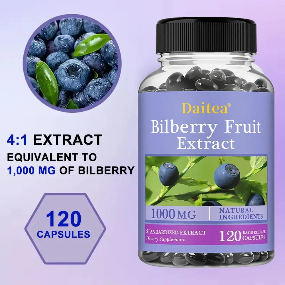 Premium Bilberry Extract Eye Vitamin Supplement Promotes Vision Health Antioxidant Benefits and Improves Cardiovascular Health — image 4