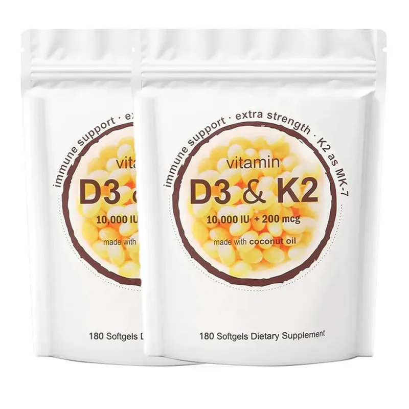 180/300 Vitamin D3 K2 Softgel Supplement with Coconut Oil - 2-in-1 Vitamins D & K Complex | Extra Strength Easy to Swallow — image 10