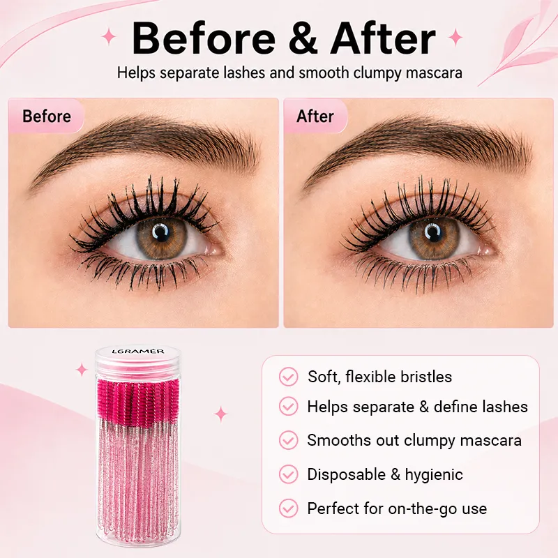 50/100 pcs Eyelash Extension Brush Disposable Eye Lashes Make Up Brushes Mascara Wand Applicator Multiple Colors Makeup Tools