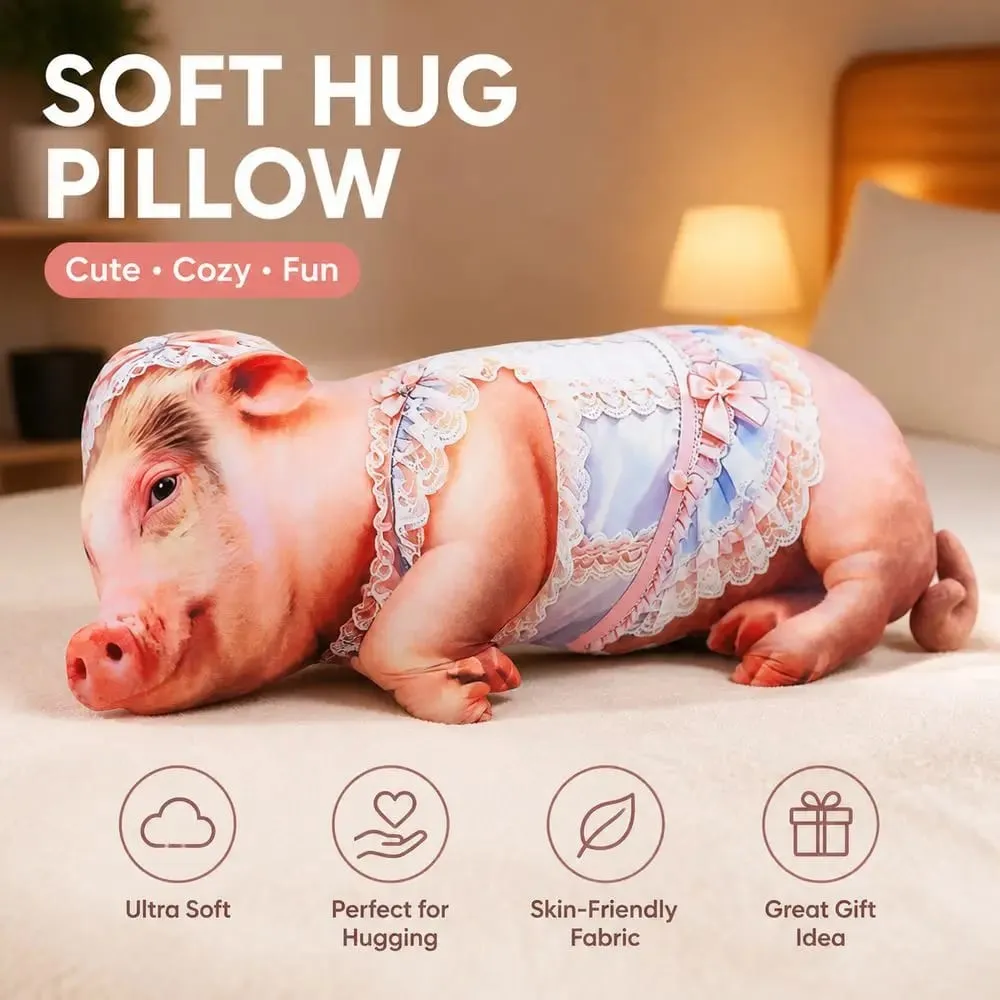 Material Animal Body Pillow PP Cotton Filled Soft Texture Animal Cushion 40cm Size Cute Design Pig Keychain Bedroom Use — image 2