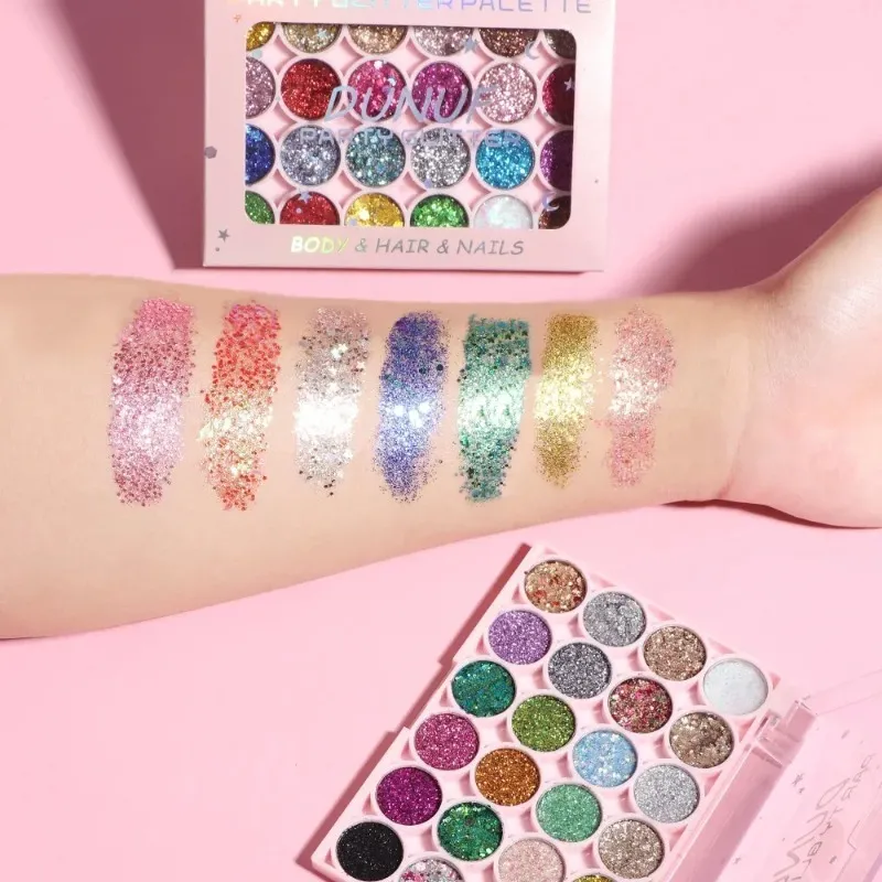 24 Colors Body Face Glitter Gel Palette Multifunctional Waterproof Eye Hair Loose Sequins Eyeshadow Party Deco Makeup Cosmetics — image 5