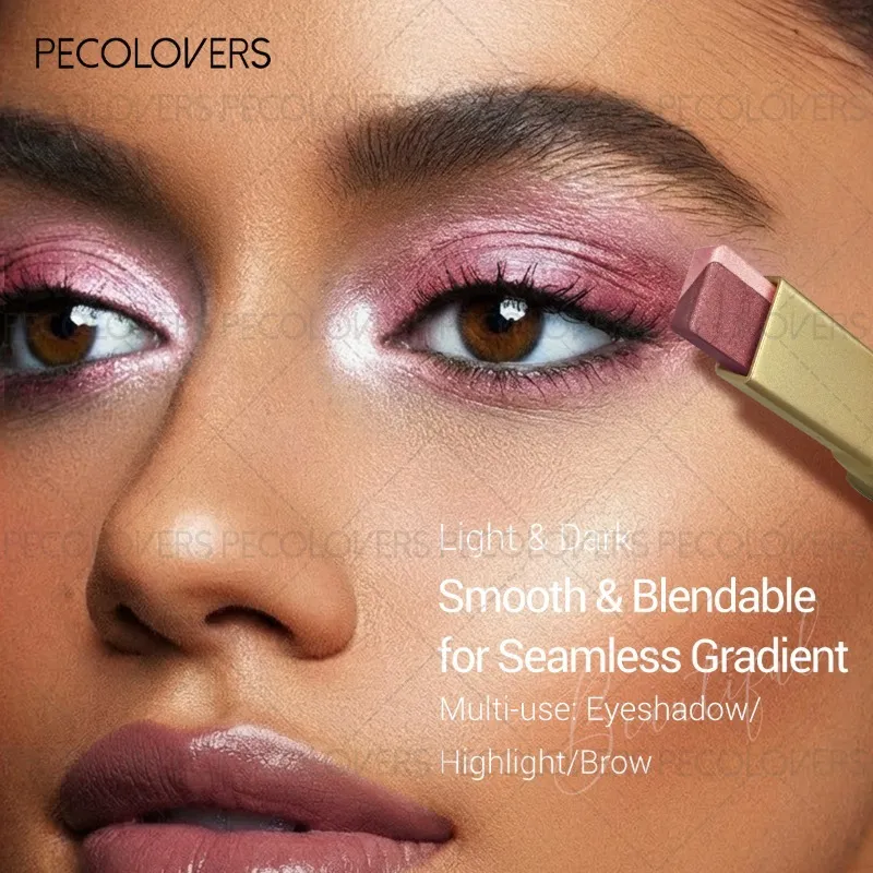 1PC Two-color Eyeshadow Stick Eye Highlighter Lazy Eyeshadow One Touch To Set High Color Development Eye Cosmetics