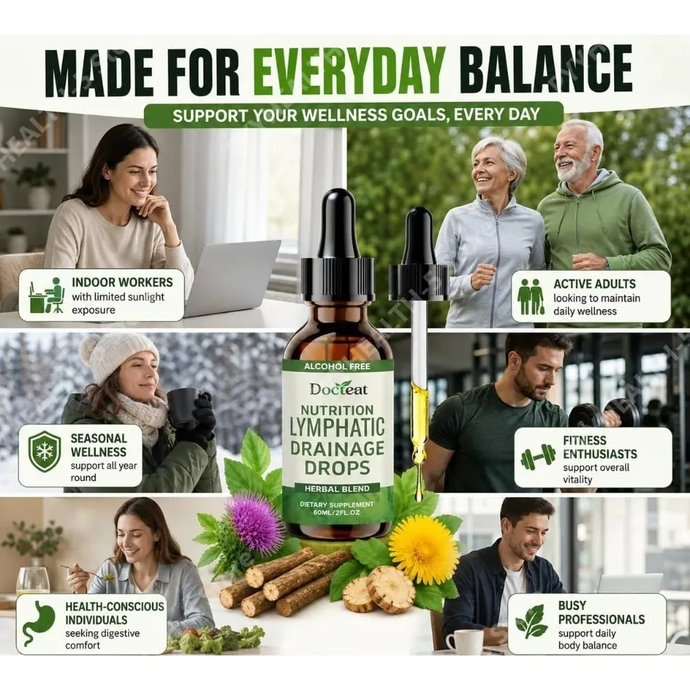 Lymphatic Drainage Drops Alcohol-Free Blend Supports Lymphatic Balance and Vitality with Vitamin B12 and Zinc 60 Ml — image 2