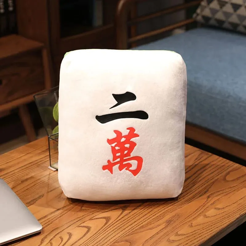 Creative Mahjong Pillow Cushion Chinese Plush Toy Car Chair Backrest Dice Funny Nap Sofa Home Decor Gift Accompanying Decoration — image 17