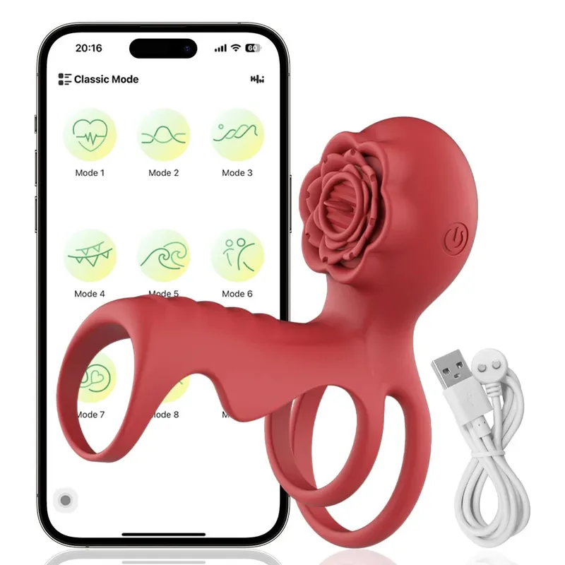 Giocattolo del sesso del vibratore dell'anello del pene telecomandato per gli uomini Tempo di ritardo Massaggiatore della prostata Rotazione di 360 ° Anelli vibranti per il pene 18+
