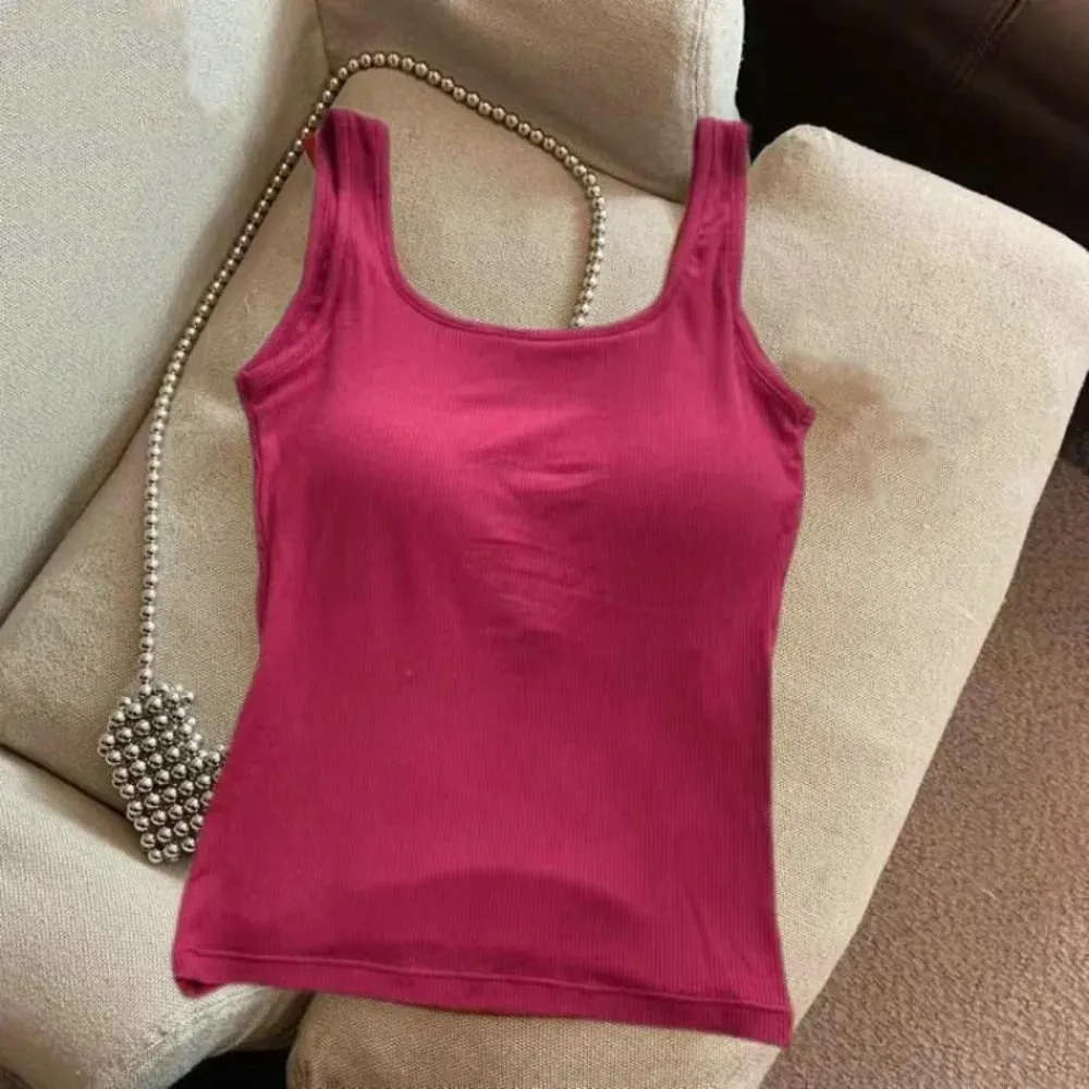 Fashion Solid Color Bodycon Top with Chest Pad Sleeveless Tank Top Clubwear Backless Vest for Women — image 10