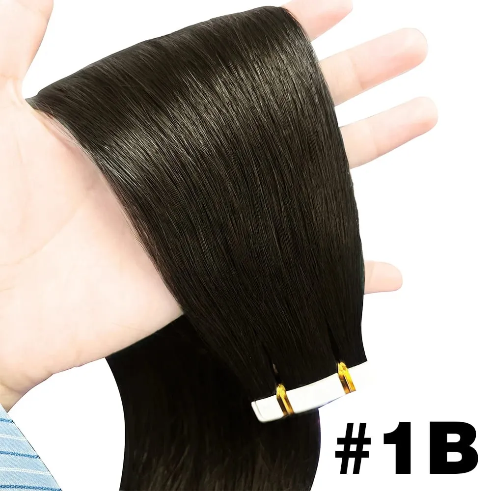 #4 Tape in Hair Extensions Human Hair Straight Hair extensions Real 100% Human Hair Tape in Extensions Brown 20Inch 20Pieces 50g