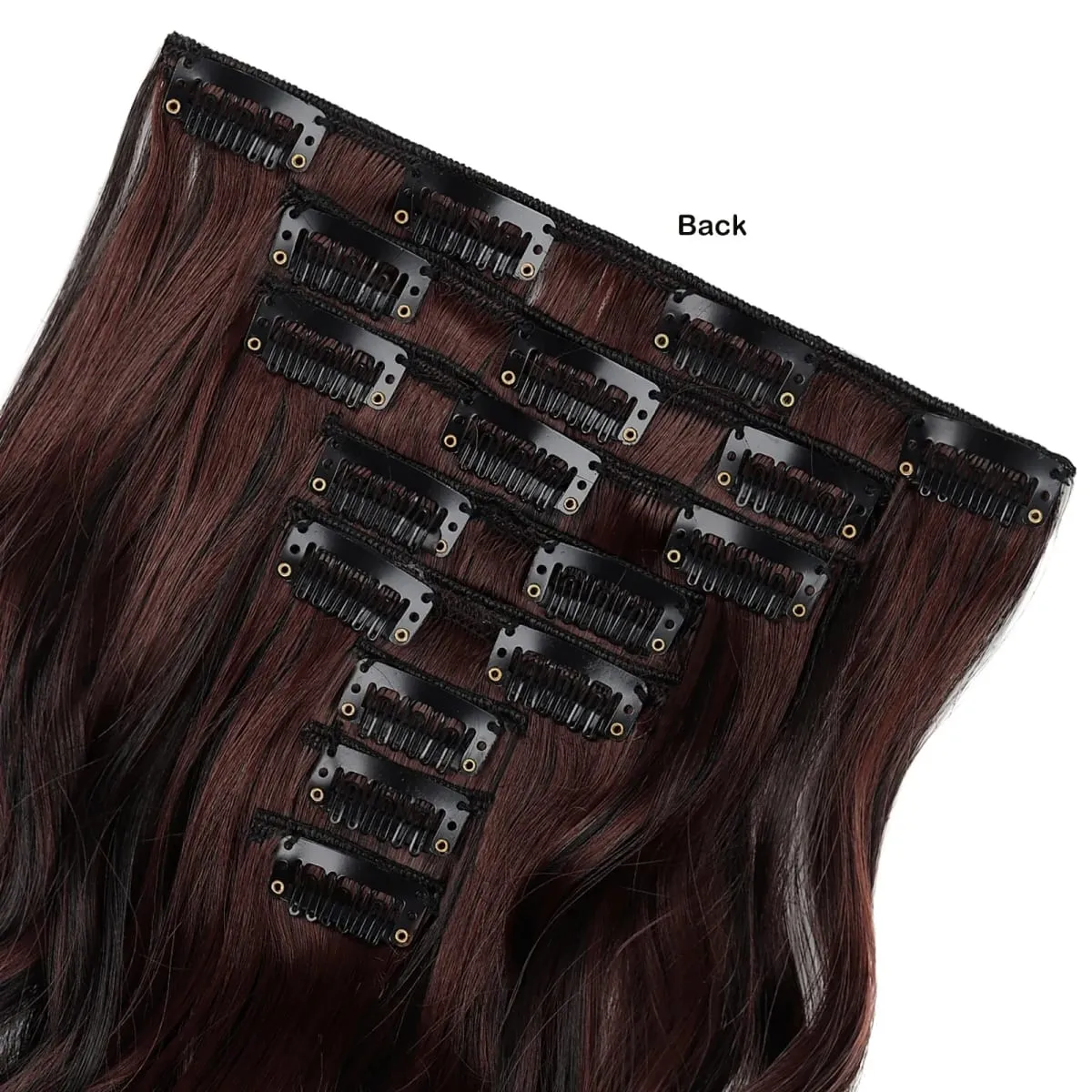 Clip in Hair Extensions Set Full Head 8Pieces With 17clips Synthetic Wavy Hair 20 Inch Matte Heat Resistant Multi Colors