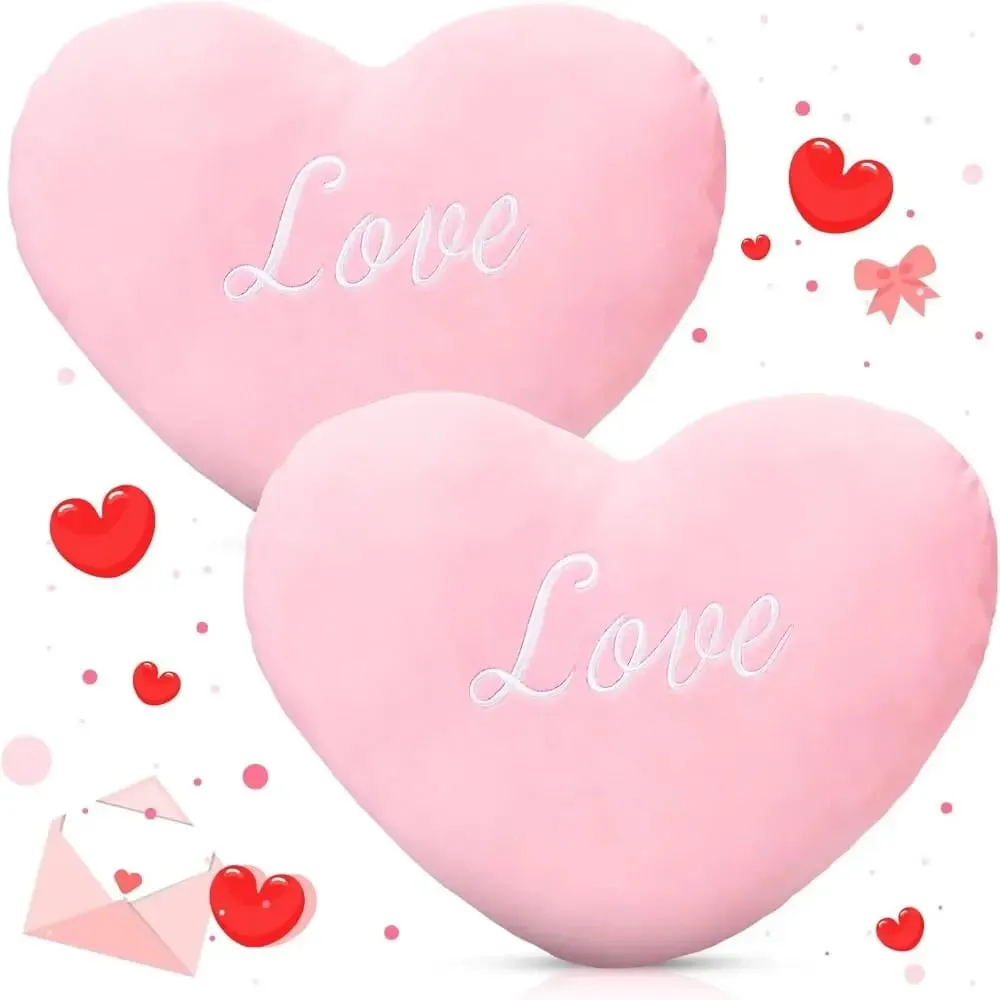 Hot Heart Shape Heart Plush Pillow Pink Color Valentines gift Soft Pillow Red Color Stuffed Pillow Home Decorative — image 2