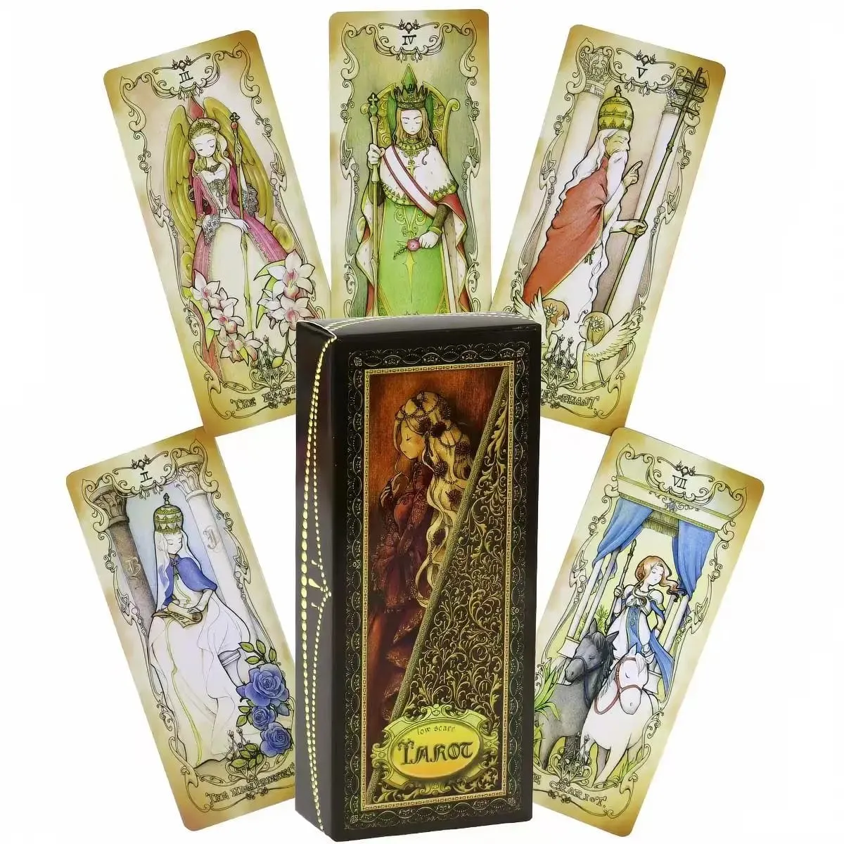 Low Scare Tarot Cards 78PCS Anime Fairy Tale Deck Kawaii Cute Oracle Divination Beginner Friendly Witchcraft Spirit Board Game — image 1