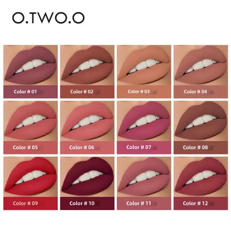 O.TWO.O 2 in 1 Matte Lipstick Lip Gloss Cosmetics Waterproof Pintalabios Batom Mate Lips Makeup Rouge 12 Colors Lip Stick — image 6