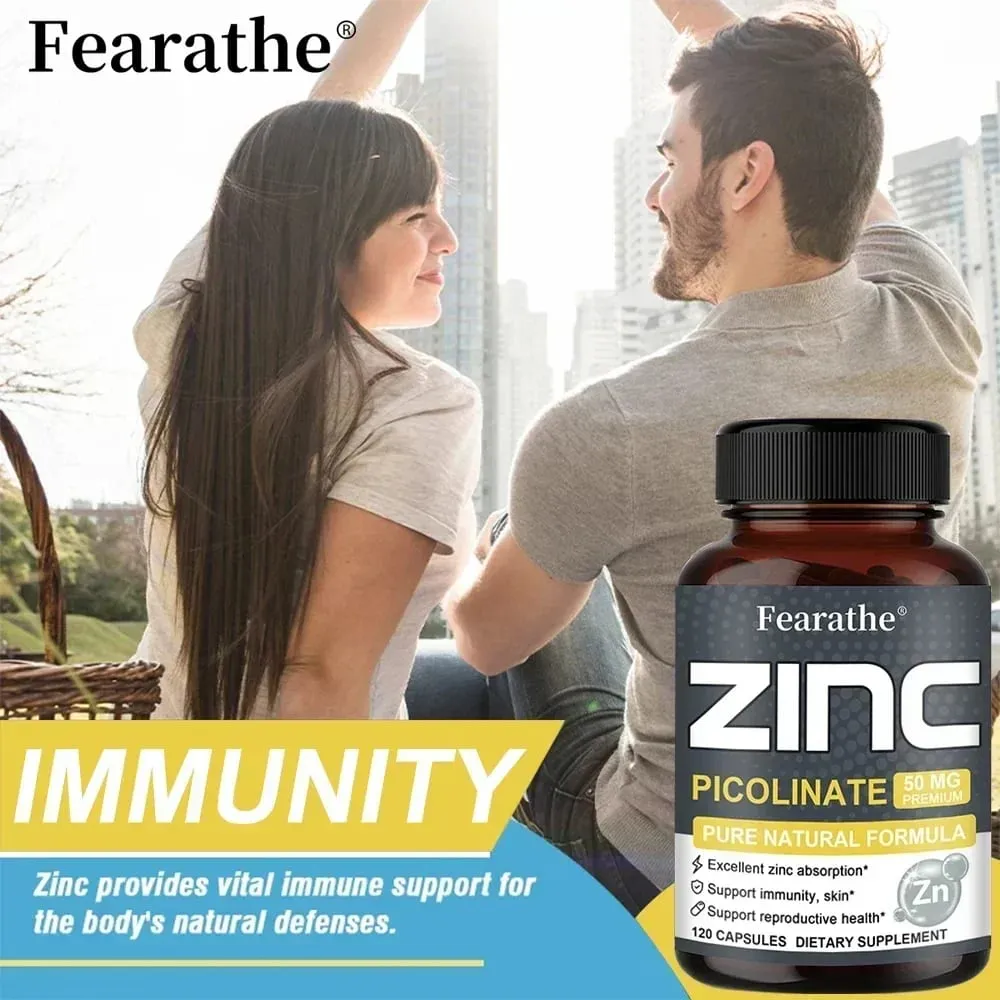 Zinc Capsules 50 Mg - เล็บและผิวหนังเสริมภูมิคุ้มกันต่อต้านอนุมูลอิสระตามธรรมชาติสำหรับทุกเพศ