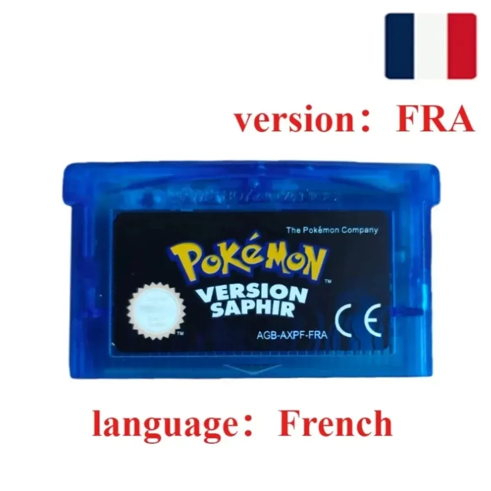 FRA Version French Pokemon Series 32 Bit Video Game Cartridge Emerald FireRed Leafgreen Ruby Sapphire GBA Game Card Toy Gift — image 3